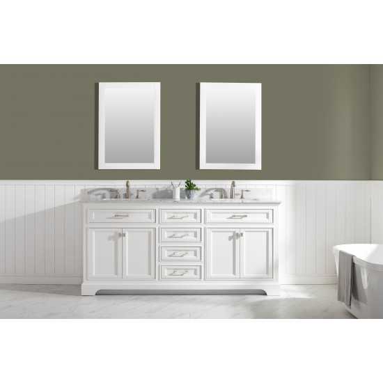 Milano 72" Double Sink Vanity in White