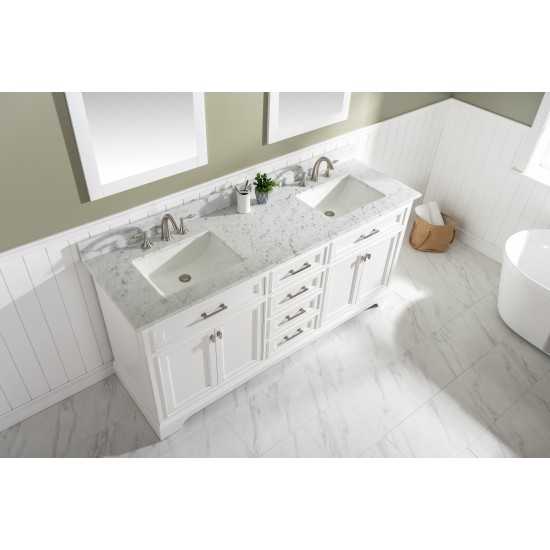 Milano 72" Double Sink Vanity in White