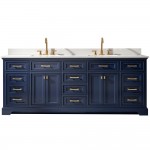 Milano 84" Double Sink Vanity in Blue