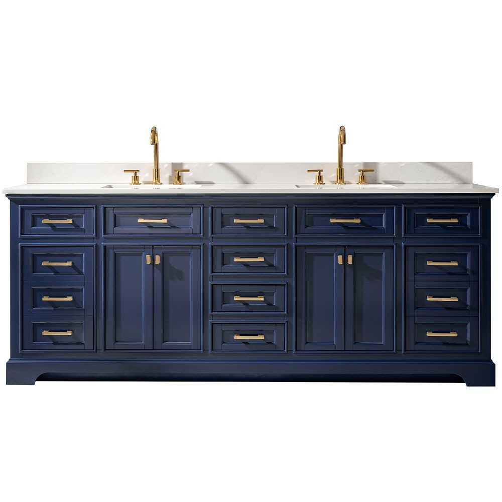 Milano 84" Double Sink Vanity in Blue