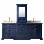 Milano 84" Double Sink Bathroom Vanity Modular Set in Blue