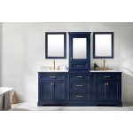 Milano 84" Double Sink Bathroom Vanity Modular Set in Blue