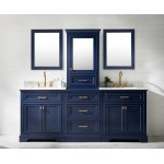 Milano 84" Double Sink Bathroom Vanity Modular Set in Blue