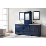 Milano 84" Double Sink Bathroom Vanity Modular Set in Blue