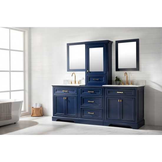 Milano 84" Double Sink Bathroom Vanity Modular Set in Blue
