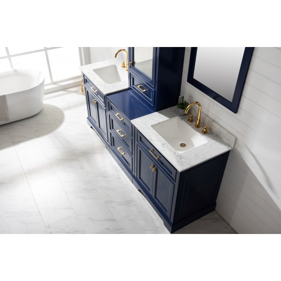 Milano 84" Double Sink Bathroom Vanity Modular Set in Blue