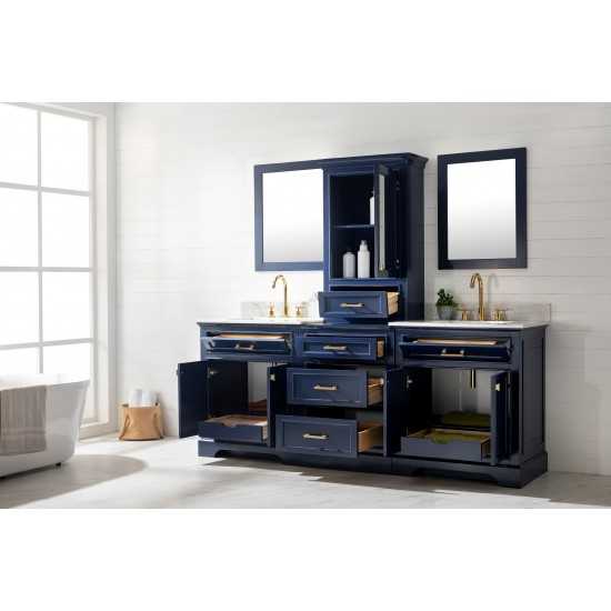 Milano 84" Double Sink Bathroom Vanity Modular Set in Blue