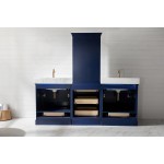 Milano 84" Double Sink Bathroom Vanity Modular Set in Blue
