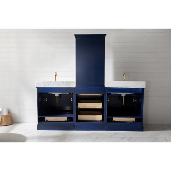 Milano 84" Double Sink Bathroom Vanity Modular Set in Blue