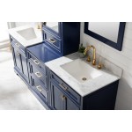 Milano 84" Double Sink Bathroom Vanity Modular Set in Blue