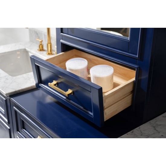 Milano 84" Double Sink Bathroom Vanity Modular Set in Blue