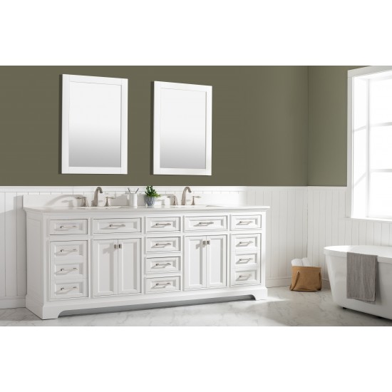 Milano 84" Double Sink Vanity in White