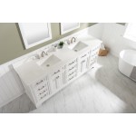 Milano 84" Double Sink Vanity in White