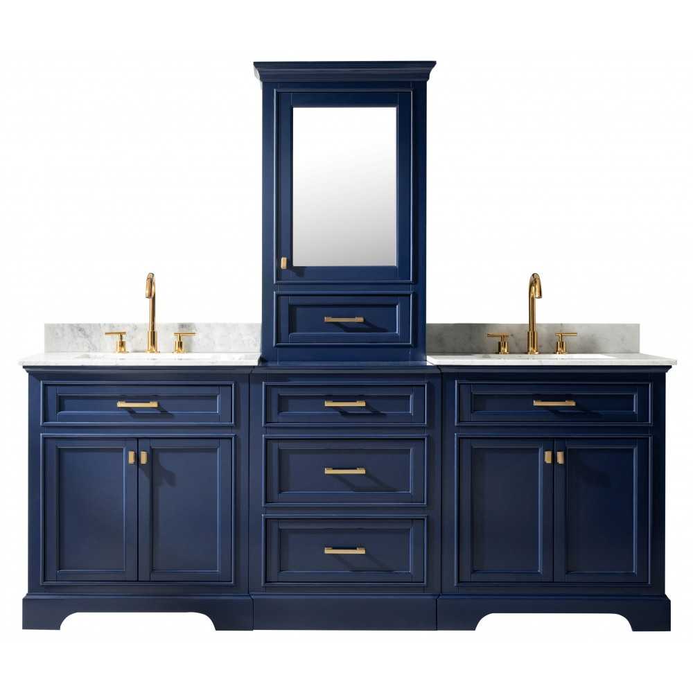 Milano 96" Double Sink Bathroom Vanity Modular Set in Blue