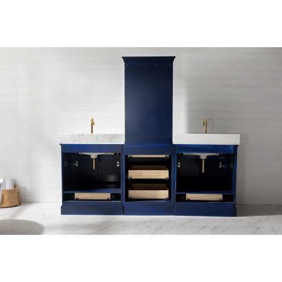 Milano 96" Double Sink Bathroom Vanity Modular Set in Blue