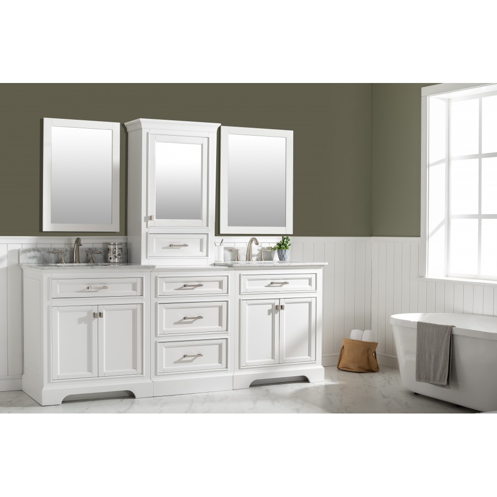 Milano 96" Double Sink Bathroom Vanity Modular Set in White