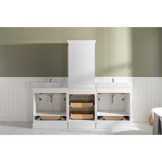 Milano 96" Double Sink Bathroom Vanity Modular Set in White