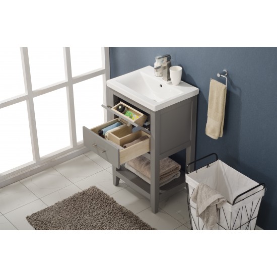 Cara 20" Single Sink Vanity In Gray