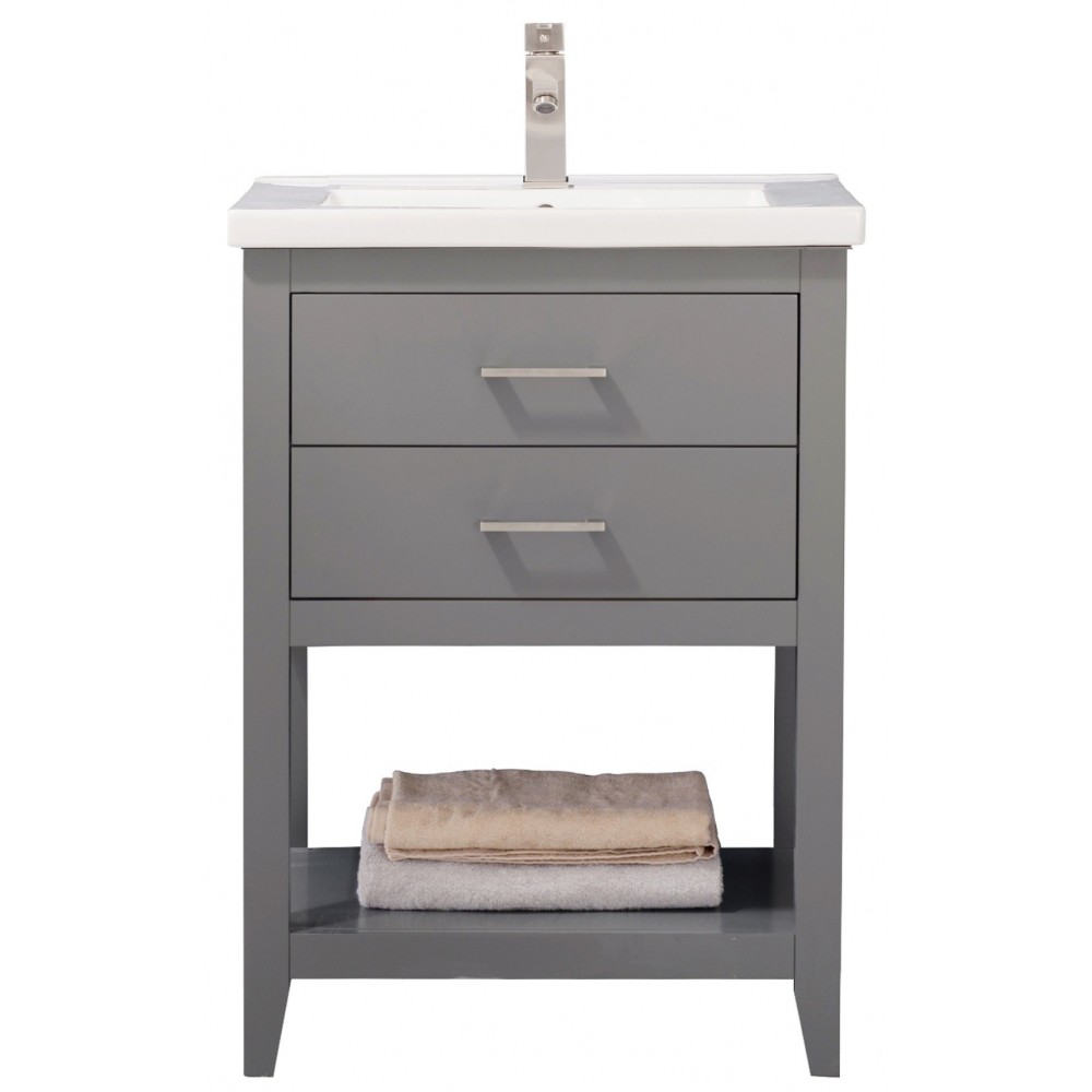 Cara 24" Single Sink Vanity In Gray