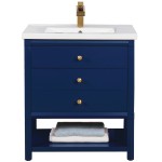 Logan 30" Single Sink Vanity In Blue