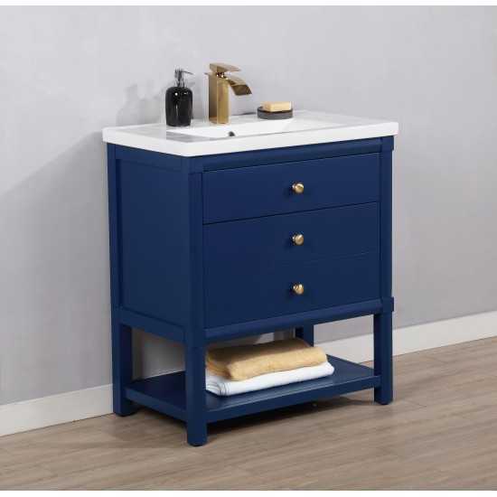 Logan 30" Single Sink Vanity In Blue