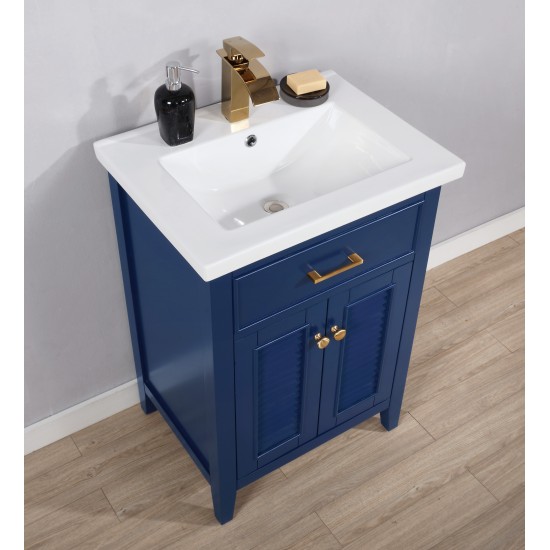 Cameron 24" Single Sink Vanity In Blue