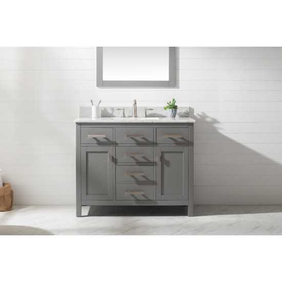 Valentino 42" Single Vanity in Gray