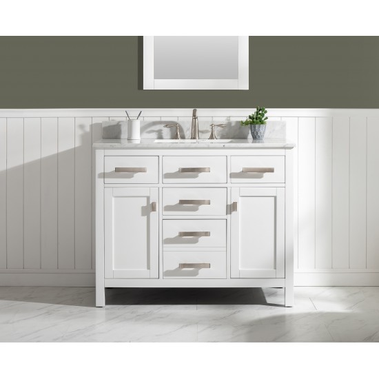 Valentino 42" Single Vanity in White