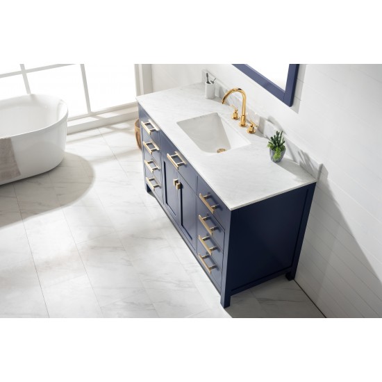 Valentino 54" Single Sink Vanity in Blue