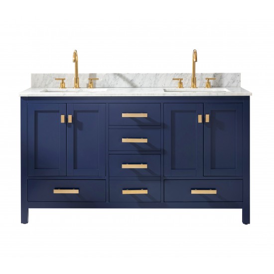 Valentino 60" Double Sink Vanity in Blue