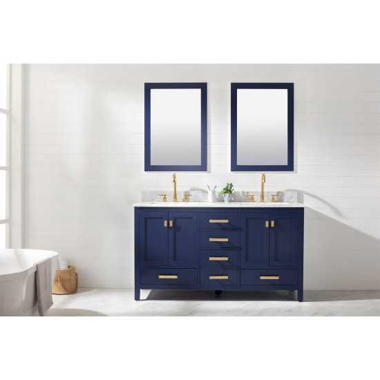 Valentino 60" Double Sink Vanity in Blue