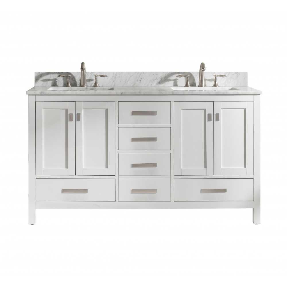 Valentino 60" Double Sink Vanity in White