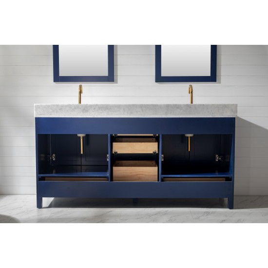 Valentino 72" Double Sink Vanity in Blue