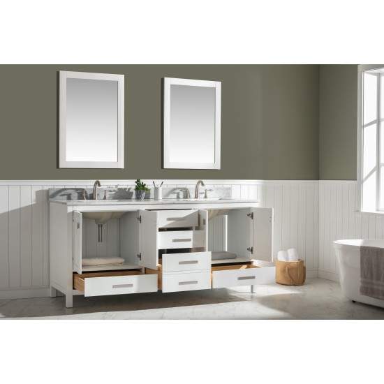 Valentino 72" Double Sink Vanity in White