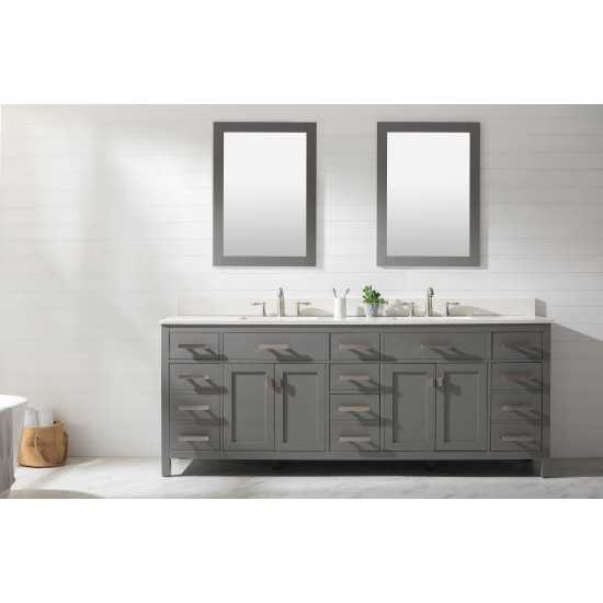 Valentino 84" Double Sink Vanity in Gray