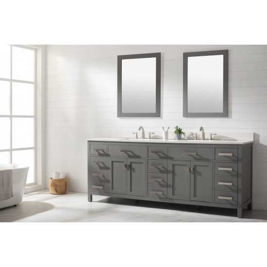 Valentino 84" Double Sink Vanity in Gray