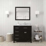Caroline Parkway 36" Single Bath Vanity in Espresso with White Marble Top and Round Sink