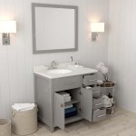 Caroline Parkway 36" Single Bath Vanity in Cashmere Gray with White Quartz Top and Round Sink