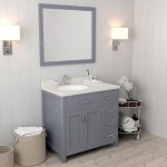 Caroline Parkway 36" Single Bath Vanity in Gray with White Quartz Top and Round Sink