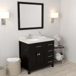 Caroline Parkway 36" Single Bath Vanity in Espresso with White Quartz Top and Square Sink