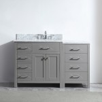 Caroline Parkway 57" Single Bath Vanity in Cashmere Gray with White Marble Top and Square Sink with Polished Chrome Faucet