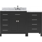 Caroline Parkway 57" Single Bath Vanity in Espresso with White Marble Top and Square Sink