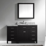 Caroline Parkway 57" Single Bath Vanity in Espresso with White Marble Top and Square Sink and Matching Mirror