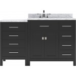 Caroline Parkway 57" Single Bath Vanity in Espresso with White Marble Top and Square Sink