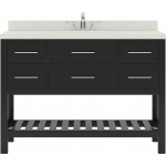 Caroline Estate 48" Single Bath Vanity in Espresso with White Quartz Top and Round Sink