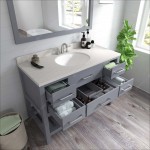 Caroline Estate 48" Single Bath Vanity in Gray with White Quartz Top and Round Sink with Polished Chrome Faucet and Mirrors
