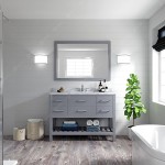 Caroline Estate 48" Single Bath Vanity in Gray with White Marble Top and Round Sink