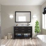 Caroline Estate 48" Single Bath Vanity in Espresso with White Marble Top and Square Sink and Matching Mirrors