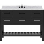 Caroline Estate 48" Single Bath Vanity in Espresso with White Marble Top and Square Sink