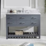 Caroline Estate 48" Single Bath Vanity in Gray with White Marble Top and Square Sink